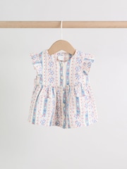 White Strawberry Baby Woven Top and Trousers Set 2 Piece (0mths-2yrs) - Image 6 of 16