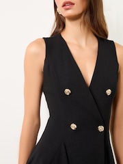 Lipsy Mini Sleeveless Military Buttoned V-Neck Dress - Bild 5 von 7