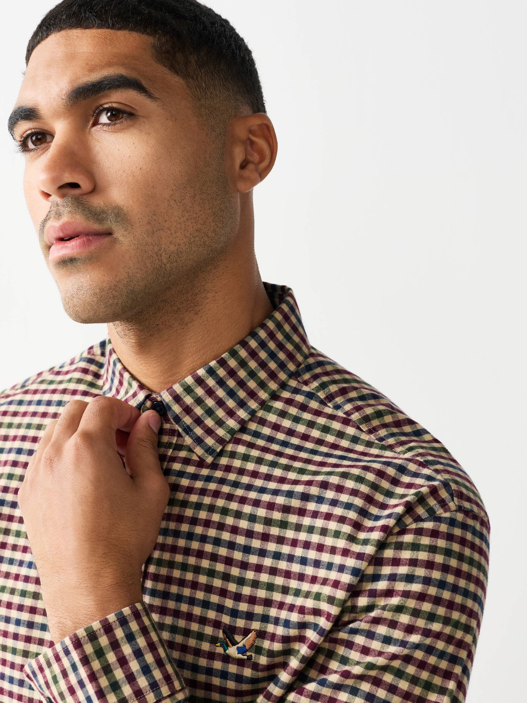 Buy Neutral Embroidered Soft Touch Oxford Long Sleeve Shirt from
