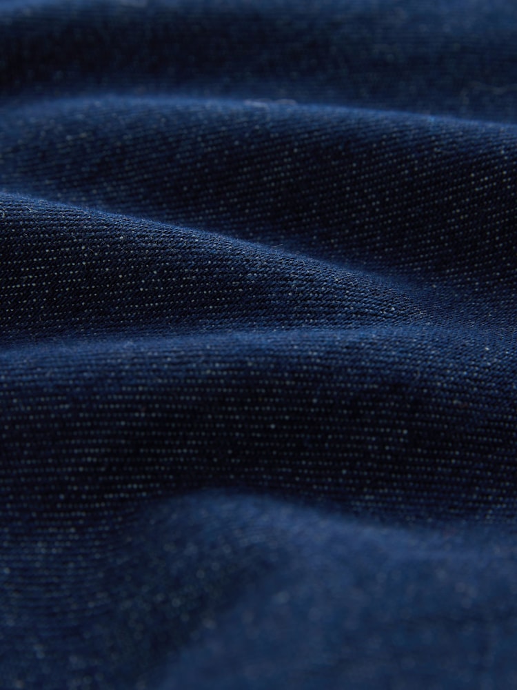 Dark Blue Boyfriend Cinch Back Wide Leg Mid Rise Turn Up Jeans - Image 6 of 6