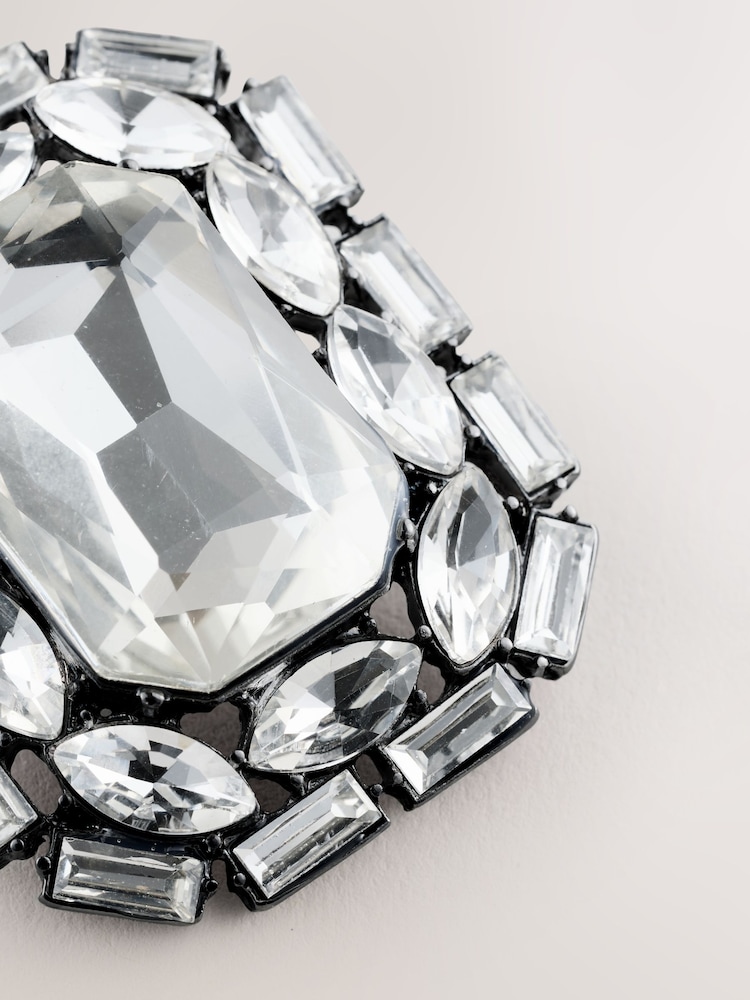 Gun Metal Sparkle Jewel Brooch - Image 5 of 5