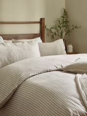 Yard Natural Holme Stripe Brushed Cotton Duvet Cover Set - Image 2 of 3