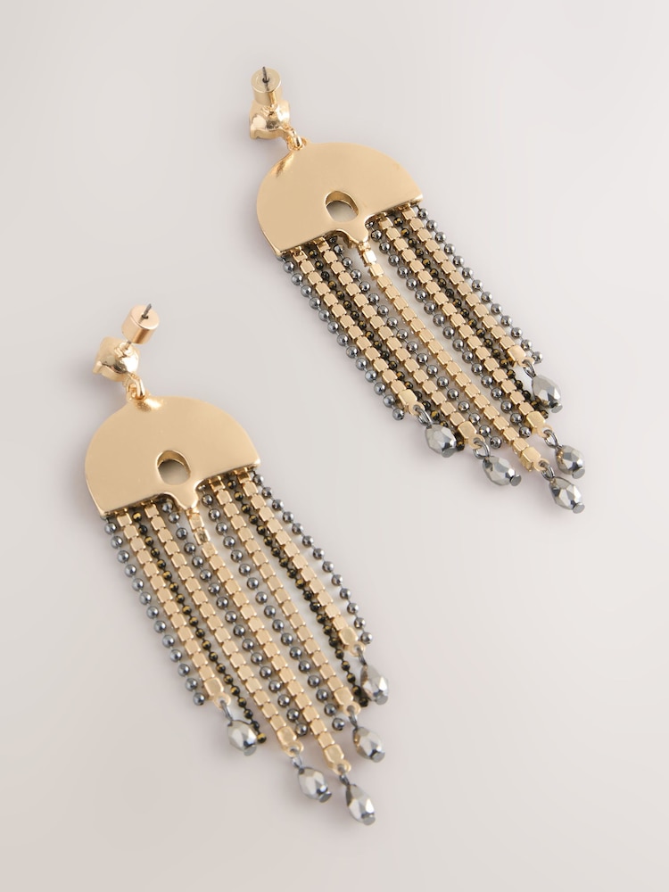 Black Sparkle Drop Earrings - Image 6 of 6 Black Sparkle Drop Earrings - Image 6 of 6