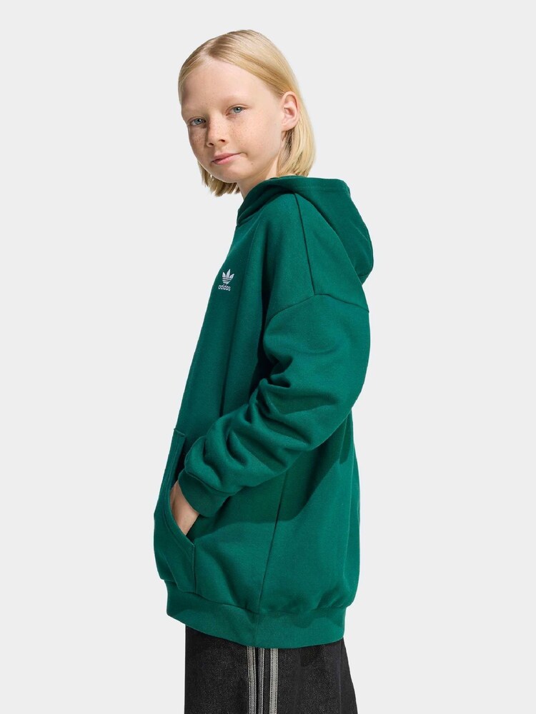 adidas Originals Green Loose Fleece Kids Hoodie - Image 2 of 6