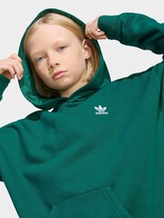 adidas Originals Green Loose Fleece Kids Hoodie - Image 4 of 6
