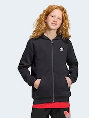 adidas Originals Black Oversized Full Zip Hoodie - Image 1 of 6