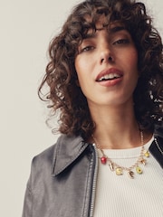 لون ذهبي - Brunch Charm Necklace - صورة 1 من 5