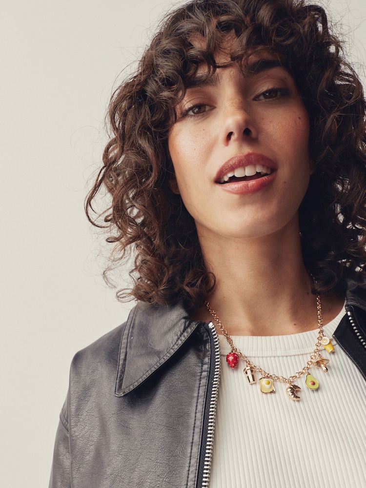 لون ذهبي - Brunch Charm Necklace - صورة 1 من 5