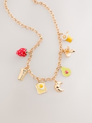 لون ذهبي - Brunch Charm Necklace - صورة 4 من 5