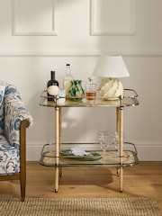 Nina Campbell Antique Brass Sagano Drinks Table - Image 2 of 7