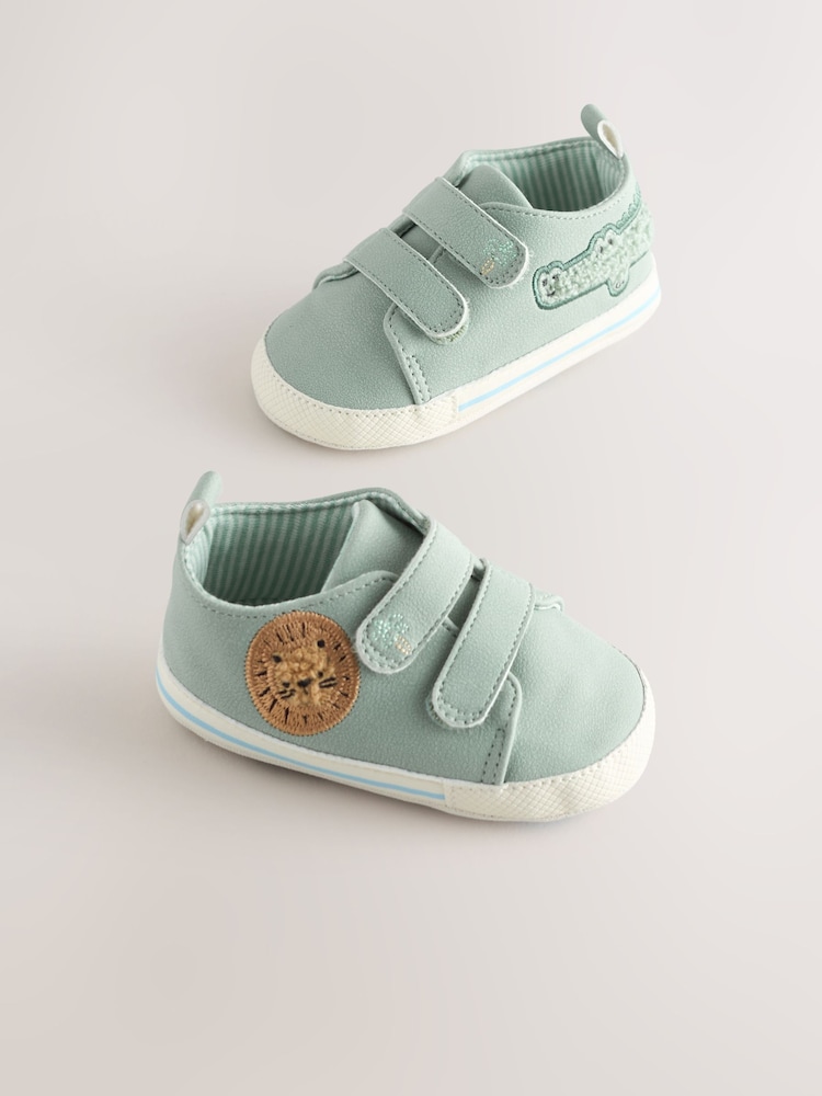 Green Safari Touch Fastening Baby Trainers (0-2mths) - Image 1 of 5