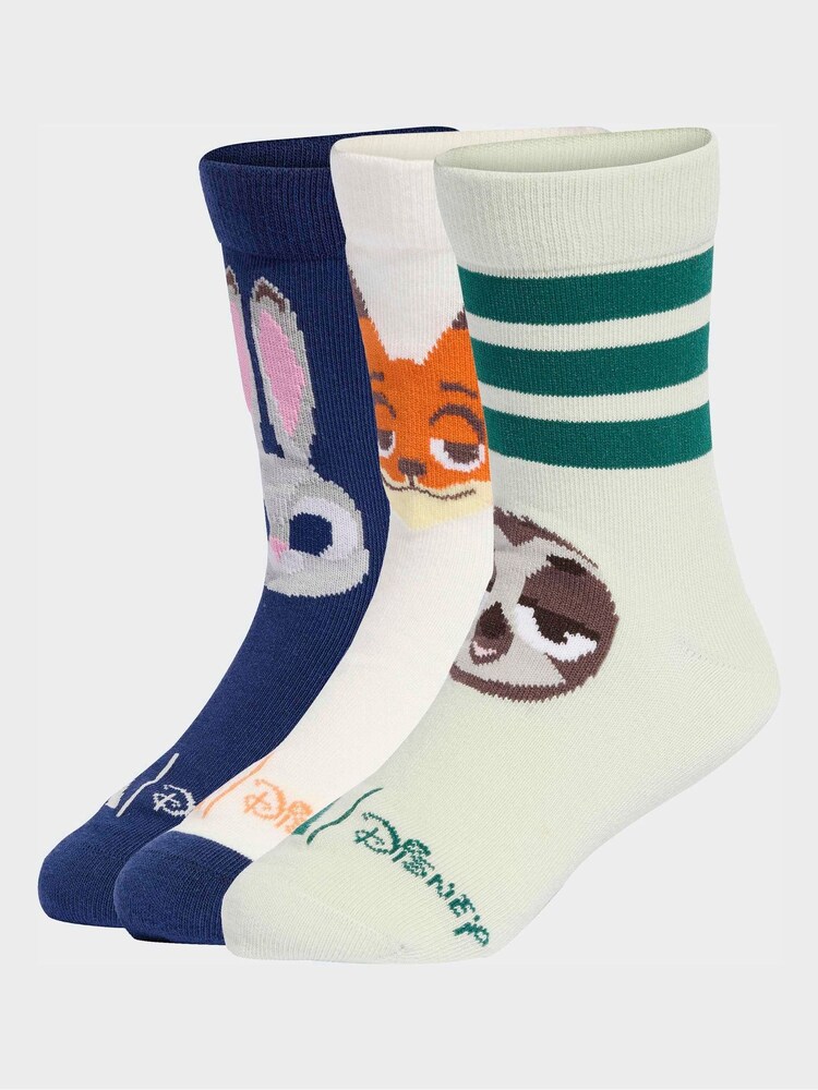 adidas White Disney Zootopia Crew Socks 3 Pack - Image 2 of 4 adidas White Disney Zootopia Crew Socks 3 Pack - Image 2 of 4