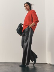 Nothing Ordinary Black Faux Leather Side Stripe Trousers - Image 1 of 11
