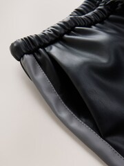 Nothing Ordinary Black Faux Leather Side Stripe Trousers - Image 10 of 11
