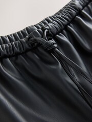 Nothing Ordinary Black Faux Leather Side Stripe Trousers - Image 9 of 11