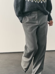 Nothing Ordinary Olive Green PU Wide Leg Trousers - Image 6 of 10