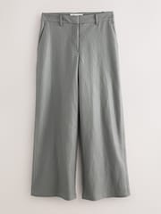 Nothing Ordinary Olive Green PU Wide Leg Trousers - Image 7 of 10