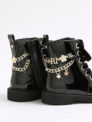 River Island Black Charm Chain Lace Up Boots - Image 5 of 5