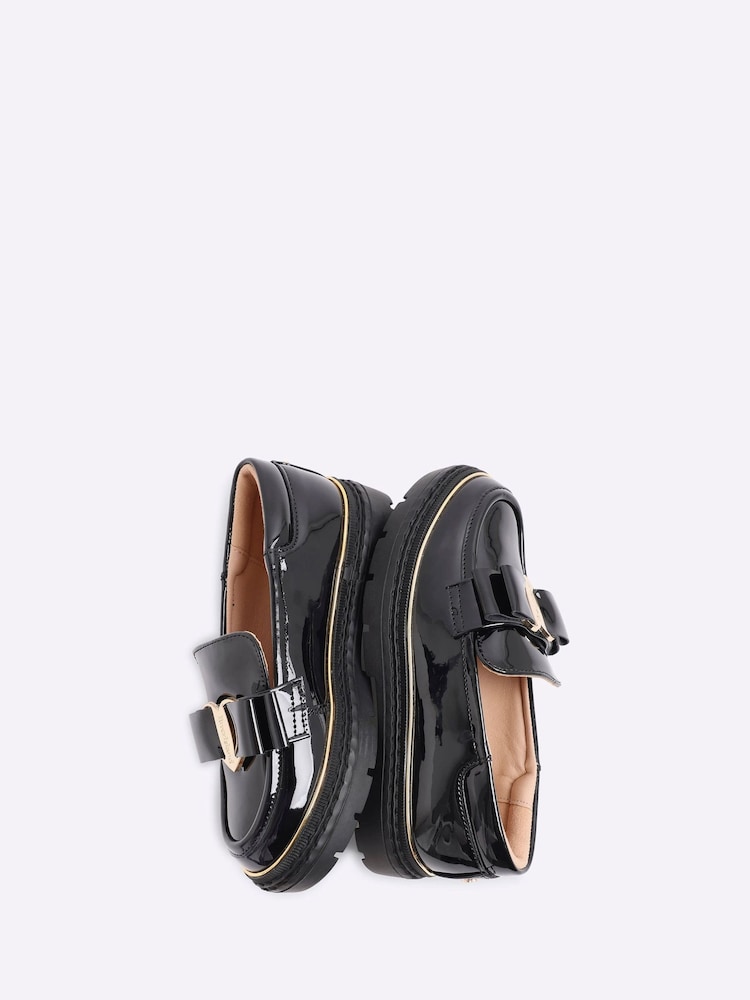 River Island Girls Bow Flat Loafers - Bild 1 von 5 River Island Girls Bow Flat Loafers - Bild 1 von 5