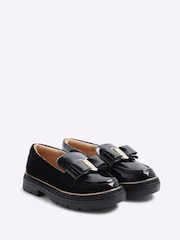 River Island Black Girls Bow Flat Loafers - Image 2 of 5