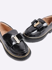 River Island Black Girls Bow Flat Loafers - Image 3 of 5