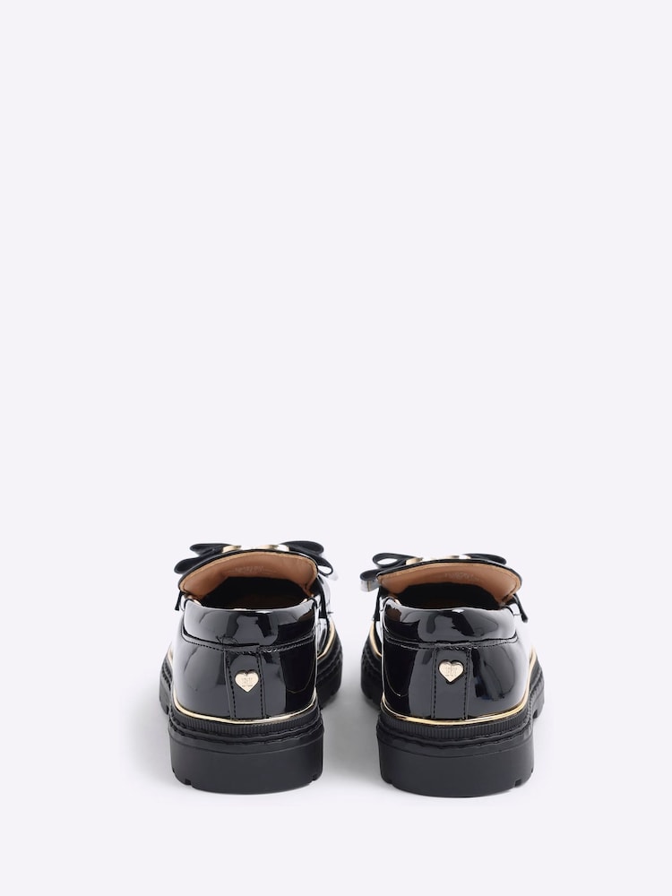 River Island Black Girls Bow Flat Loafers - Image 5 of 5
