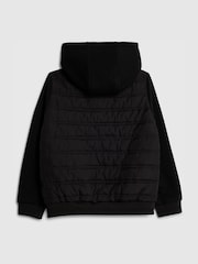 River Island Black Padded Hybrid Hoodie Jacket - Image 3 of 5