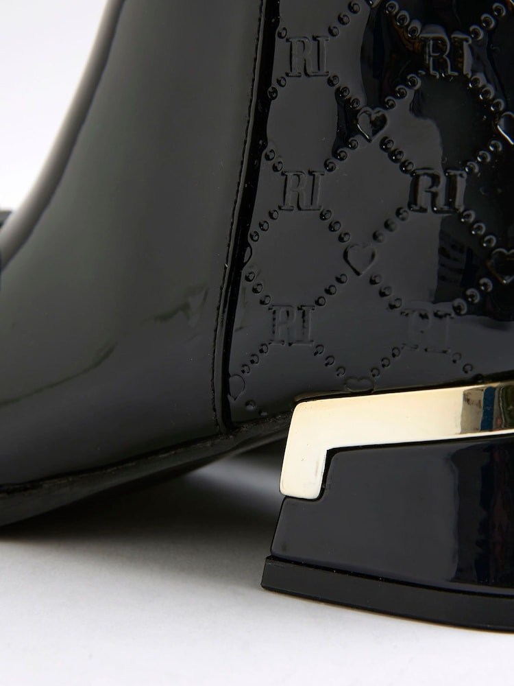 River Island Black Bow Front Heeled Boots - Image 5 of 5