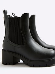 River Island Black Girls Heart Heeled Chelsea Boots - Image 2 of 4