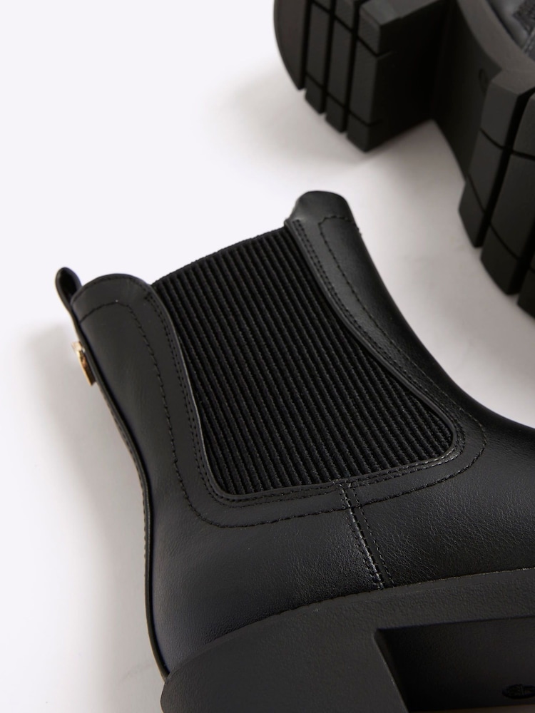 River Island Black Girls Heart Heeled Chelsea Boots - Image 4 of 4