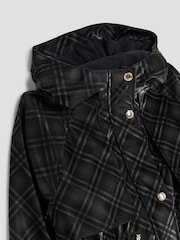 River Island Black Girls Check Rainmac Coat - Image 3 of 4