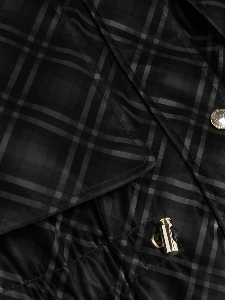 River Island Black Girls Check Rainmac Coat - Image 4 of 4 River Island Black Girls Check Rainmac Coat - Image 4 of 4