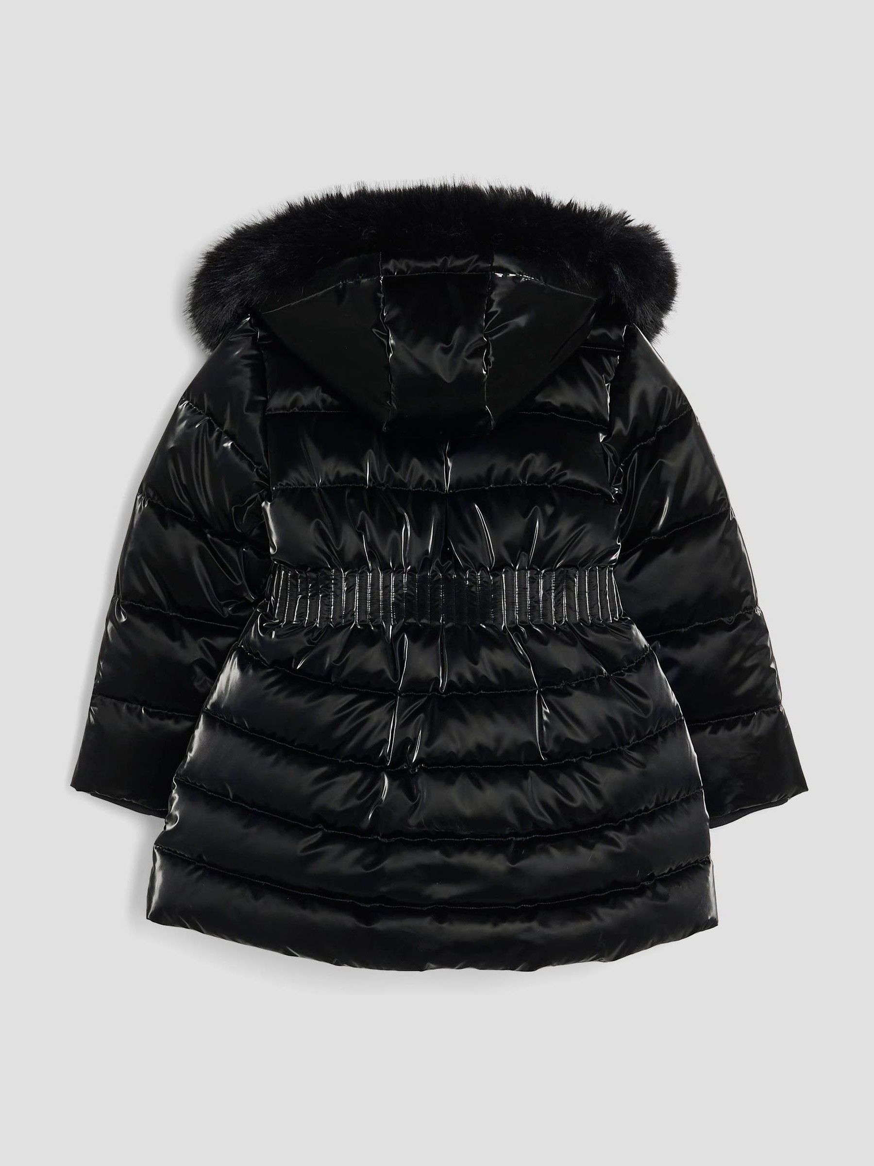 Buy River Island Black High Shine Glam Padded Coat from Next South