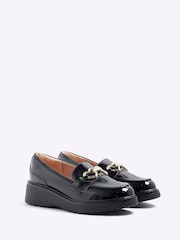 River Island Black Girls Wedged Bow Loafers - Image 2 of 5