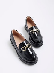 River Island Black Girls Wedged Bow Loafers - Image 3 of 5