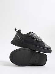 River Island Black Boys Faux Leather Monogram Trainers - Image 3 of 5