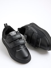 River Island Black Boys Faux Leather Monogram Trainers - Image 5 of 5