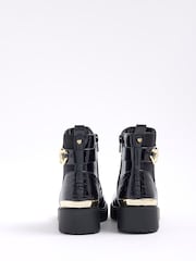 River Island Black Girls Heart Snaffle Chelsea Boots - Image 4 of 5