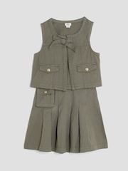 River Island Green Girls Gilet Waistband Skirt Set - Image 1 of 5
