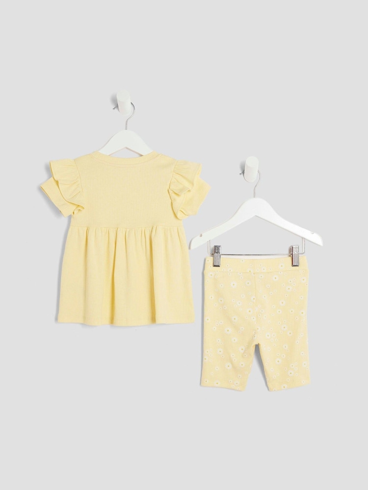 River Island Girls Daisy Bow Rib Top Set - Bild 2 von 5