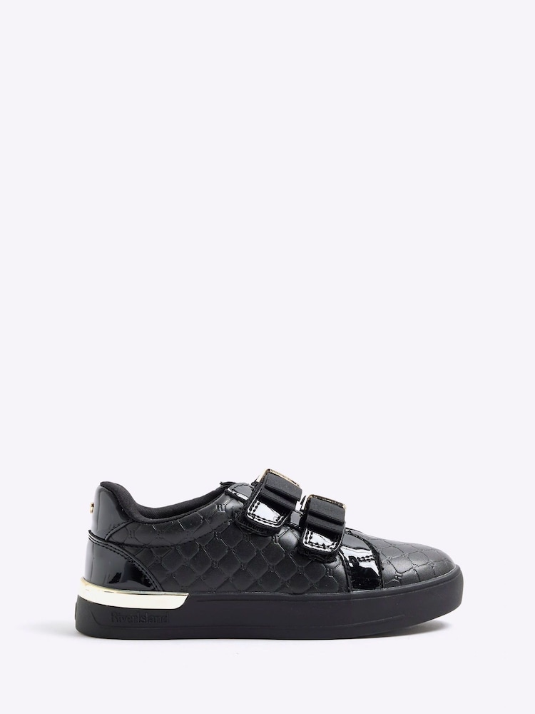 River Island Black Girls Double Bow Trainers - Image 1 of 5