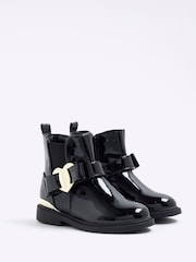 River Island Black Patent Heart Bow Chelsea Boots - Image 2 of 5