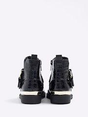 River Island Black Patent Heart Bow Chelsea Boots - Image 3 of 5
