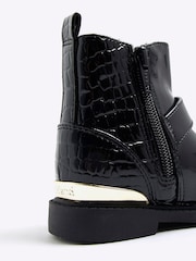 River Island Black Patent Heart Bow Chelsea Boots - Image 4 of 5