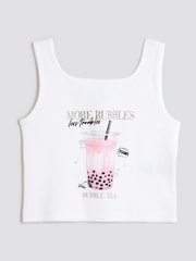 River Island Girls Bubble T-Shirt Tank Top - Imagen 1 de 4
