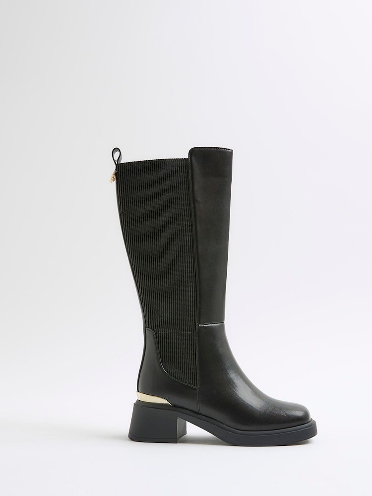 River Island Gusset Knee High Boots - Bild 1 von 5
