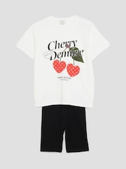 River Island White Girls Cherry Demure Cycle Set - Image 3 of 5