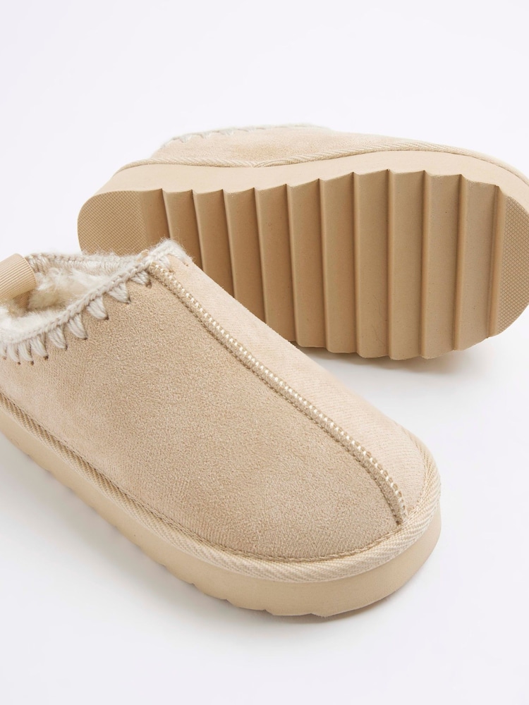Buy River Island Brown Girls Whipstitch Slippers from Next India