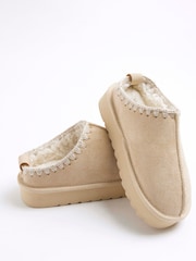River Island Brown Girls Whipstitch Slippers - Image 4 of 5