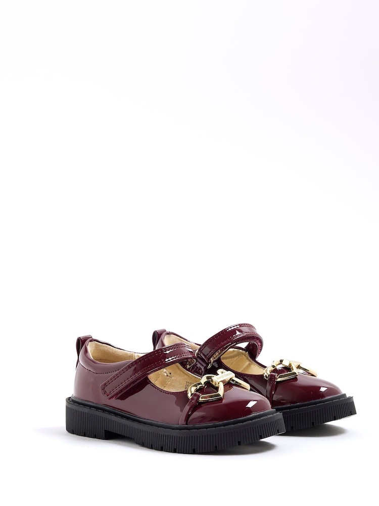 River Island Red Girls Heart Print Snaffle Mary Jane Shoes - Image 2 of 5 River Island Red Girls Heart Print Snaffle Mary Jane Shoes - Image 2 of 5